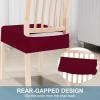 imageSmiry Stretch Jacquard Seat Covers for Dining Room Chairs Set of 6 Removable Washable Chair Seat Protector Slipcovers No Rear Covers BrownWine Red