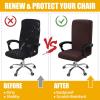 imageSmiry Stretch Printed Office Computer Chair Covers Universal Desk Rotating Chair Slipcovers Removable Washable Soft Fit AntiDust Spandex Protector Cover with Zipper NavyBrown