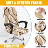imageSmiry Stretch Printed Office Computer Chair Covers Universal Desk Rotating Chair Slipcovers Removable Washable Soft Fit AntiDust Spandex Protector Cover with Zipper NavyKhaki and White