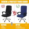 imageSmiry Stretch Printed Office Computer Chair Covers Universal Desk Rotating Chair Slipcovers Removable Washable Soft Fit AntiDust Spandex Protector Cover with Zipper NavyNavy