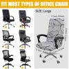 imageSmiry Stretch Printed Office Computer Chair Covers Universal Desk Rotating Chair Slipcovers Removable Washable Soft Fit AntiDust Spandex Protector Cover with Zipper NavyGrey and Black