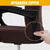 imageSmiry Stretch Printed Office Computer Chair Covers Universal Desk Rotating Chair Slipcovers Removable Washable Soft Fit AntiDust Spandex Protector Cover with Zipper NavyBrown