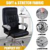 imageSmiry Stretch Printed Office Computer Chair Covers Universal Desk Rotating Chair Slipcovers Removable Washable Soft Fit AntiDust Spandex Protector Cover with Zipper NavyGrey and Black