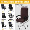 imageSmiry Stretch Printed Office Computer Chair Covers Universal Desk Rotating Chair Slipcovers Removable Washable Soft Fit AntiDust Spandex Protector Cover with Zipper NavyBrown