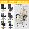imageSmiry Stretch Printed Office Computer Chair Covers Universal Desk Rotating Chair Slipcovers Removable Washable Soft Fit AntiDust Spandex Protector Cover with Zipper NavyYellow and Grey