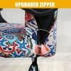 imageSmiry Stretch Printed Office Computer Chair Covers Universal Desk Rotating Chair Slipcovers Removable Washable Soft Fit AntiDust Spandex Protector Cover with Zipper NavyColorful