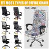 imageSmiry Stretch Printed Office Computer Chair Covers Universal Desk Rotating Chair Slipcovers Removable Washable Soft Fit AntiDust Spandex Protector Cover with Zipper NavyColorful