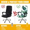 imageSmiry Stretch Printed Office Computer Chair Covers Universal Desk Rotating Chair Slipcovers Removable Washable Soft Fit AntiDust Spandex Protector Cover with Zipper NavyGreen