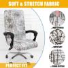 imageSmiry Stretch Printed Office Computer Chair Covers Universal Desk Rotating Chair Slipcovers Removable Washable Soft Fit AntiDust Spandex Protector Cover with Zipper NavyBrown and White