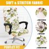 imageSmiry Stretch Printed Office Computer Chair Covers Universal Desk Rotating Chair Slipcovers Removable Washable Soft Fit AntiDust Spandex Protector Cover with Zipper NavyBeige and Green