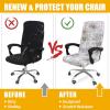 imageSmiry Stretch Printed Office Computer Chair Covers Universal Desk Rotating Chair Slipcovers Removable Washable Soft Fit AntiDust Spandex Protector Cover with Zipper NavyBrown and White