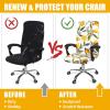 imageSmiry Stretch Printed Office Computer Chair Covers Universal Desk Rotating Chair Slipcovers Removable Washable Soft Fit AntiDust Spandex Protector Cover with Zipper NavyYellow