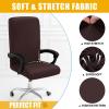 imageSmiry Stretch Printed Office Computer Chair Covers Universal Desk Rotating Chair Slipcovers Removable Washable Soft Fit AntiDust Spandex Protector Cover with Zipper NavyBrown