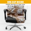 imageSmiry Stretch Printed Office Computer Chair Covers Universal Desk Rotating Chair Slipcovers Removable Washable Soft Fit AntiDust Spandex Protector Cover with Zipper NavyBrown and Blue
