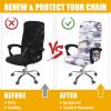 imageSmiry Stretch Printed Office Computer Chair Covers Universal Desk Rotating Chair Slipcovers Removable Washable Soft Fit AntiDust Spandex Protector Cover with Zipper NavyBeige
