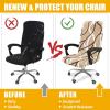 imageSmiry Stretch Printed Office Computer Chair Covers Universal Desk Rotating Chair Slipcovers Removable Washable Soft Fit AntiDust Spandex Protector Cover with Zipper NavyKhaki and White