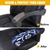 imageSmiry Stretch Printed Office Computer Chair Covers Universal Desk Rotating Chair Slipcovers Removable Washable Soft Fit AntiDust Spandex Protector Cover with Zipper NavyNavy Blue