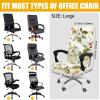 imageSmiry Stretch Printed Office Computer Chair Covers Universal Desk Rotating Chair Slipcovers Removable Washable Soft Fit AntiDust Spandex Protector Cover with Zipper NavyBeige and Green