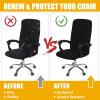 imageSmiry Stretch Printed Office Computer Chair Covers Universal Desk Rotating Chair Slipcovers Removable Washable Soft Fit AntiDust Spandex Protector Cover with Zipper NavyBlack
