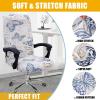 imageSmiry Stretch Printed Office Computer Chair Covers Universal Desk Rotating Chair Slipcovers Removable Washable Soft Fit AntiDust Spandex Protector Cover with Zipper NavyWhite