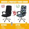 imageSmiry Stretch Printed Office Computer Chair Covers Universal Desk Rotating Chair Slipcovers Removable Washable Soft Fit AntiDust Spandex Protector Cover with Zipper NavyDeep Green