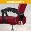 imageSmiry Stretch Printed Office Computer Chair Covers Universal Desk Rotating Chair Slipcovers Removable Washable Soft Fit AntiDust Spandex Protector Cover with Zipper NavyBurgundy