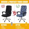 imageSmiry Stretch Printed Office Computer Chair Covers Universal Desk Rotating Chair Slipcovers Removable Washable Soft Fit AntiDust Spandex Protector Cover with Zipper NavyNavy Blue
