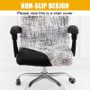 imageSmiry Stretch Printed Office Computer Chair Covers Universal Desk Rotating Chair Slipcovers Removable Washable Soft Fit AntiDust Spandex Protector Cover with Zipper NavyBrown and White