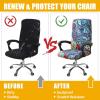 imageSmiry Stretch Printed Office Computer Chair Covers Universal Desk Rotating Chair Slipcovers Removable Washable Soft Fit AntiDust Spandex Protector Cover with Zipper NavyBlue Green