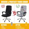 imageSmiry Stretch Printed Office Computer Chair Covers Universal Desk Rotating Chair Slipcovers Removable Washable Soft Fit AntiDust Spandex Protector Cover with Zipper NavyColorful