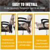 imageSmiry Stretch Printed Office Computer Chair Covers Universal Desk Rotating Chair Slipcovers Removable Washable Soft Fit AntiDust Spandex Protector Cover with Zipper NavyBrown and Blue