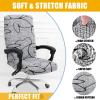 imageSmiry Stretch Printed Office Computer Chair Covers Universal Desk Rotating Chair Slipcovers Removable Washable Soft Fit AntiDust Spandex Protector Cover with Zipper NavyGrey and Black