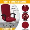 imageSmiry Stretch Printed Office Computer Chair Covers Universal Desk Rotating Chair Slipcovers Removable Washable Soft Fit AntiDust Spandex Protector Cover with Zipper NavyBurgundy