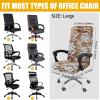 imageSmiry Stretch Printed Office Computer Chair Covers Universal Desk Rotating Chair Slipcovers Removable Washable Soft Fit AntiDust Spandex Protector Cover with Zipper NavyBrown and Blue