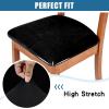 imageSmiry Velvet Seat Covers for Dining Room Chair Set of 4 Stretch Fit Removable Washable Chair Seat Cushion Protector Slipcovers with Ties BeigeBlack