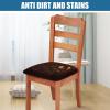 imageSmiry Velvet Seat Covers for Dining Room Chair Set of 4 Stretch Fit Removable Washable Chair Seat Cushion Protector Slipcovers with Ties BeigeCoffee