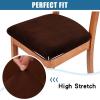 imageSmiry Velvet Seat Covers for Dining Room Chair Set of 4 Stretch Fit Removable Washable Chair Seat Cushion Protector Slipcovers with Ties BeigeCoffee