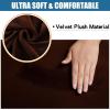 imageSmiry Velvet Seat Covers for Dining Room Chair Set of 4 Stretch Fit Removable Washable Chair Seat Cushion Protector Slipcovers with Ties BeigeCoffee
