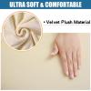 imageSmiry Velvet Seat Covers for Dining Room Chair Set of 4 Stretch Fit Removable Washable Chair Seat Cushion Protector Slipcovers with Ties BeigeCream