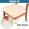 imageSmiry Velvet Seat Covers for Dining Room Chair Set of 4 Stretch Fit Removable Washable Chair Seat Cushion Protector Slipcovers with Ties BeigeCream