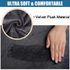 imageSmiry Velvet Seat Covers for Dining Room Chair Set of 4 Stretch Fit Removable Washable Chair Seat Cushion Protector Slipcovers with Ties BeigeDark Grey