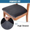 imageSmiry Velvet Seat Covers for Dining Room Chair Set of 4 Stretch Fit Removable Washable Chair Seat Cushion Protector Slipcovers with Ties BeigeDark Grey