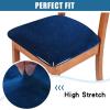 imageSmiry Velvet Seat Covers for Dining Room Chair Set of 4 Stretch Fit Removable Washable Chair Seat Cushion Protector Slipcovers with Ties BeigeFederal Blue