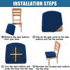imageSmiry Velvet Seat Covers for Dining Room Chair Set of 4 Stretch Fit Removable Washable Chair Seat Cushion Protector Slipcovers with Ties BeigeFederal Blue
