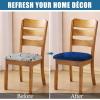 imageSmiry Velvet Seat Covers for Dining Room Chair Set of 4 Stretch Fit Removable Washable Chair Seat Cushion Protector Slipcovers with Ties BeigeFederal Blue