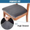 imageSmiry Velvet Seat Covers for Dining Room Chair Set of 4 Stretch Fit Removable Washable Chair Seat Cushion Protector Slipcovers with Ties BeigeGrey