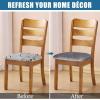 imageSmiry Velvet Seat Covers for Dining Room Chair Set of 4 Stretch Fit Removable Washable Chair Seat Cushion Protector Slipcovers with Ties BeigeGrey