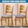 imageSmiry Velvet Seat Covers for Dining Room Chair Set of 4 Stretch Fit Removable Washable Chair Seat Cushion Protector Slipcovers with Ties BeigeLight Grey