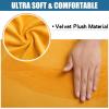 imageSmiry Velvet Seat Covers for Dining Room Chair Set of 4 Stretch Fit Removable Washable Chair Seat Cushion Protector Slipcovers with Ties BeigeMustard Yellow