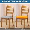 imageSmiry Velvet Seat Covers for Dining Room Chair Set of 4 Stretch Fit Removable Washable Chair Seat Cushion Protector Slipcovers with Ties BeigeMustard Yellow